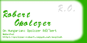 robert opolczer business card